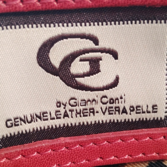 GC By Gianni Conti Genuine Leather Vera Pelle Red Handbag - Picture 14 of 16